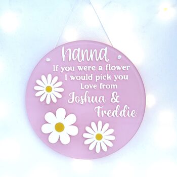 Personalised Mothers Day Daisy Keepsake Plaque, Letterbox Gift, 2 of 6