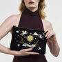 Black Celestial Velvet Embroidered Pouch, thumbnail 2 of 6