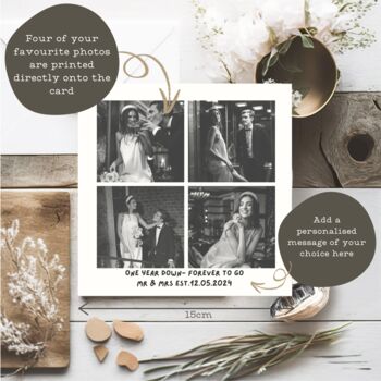 Personalised Wedding Anniversary Photo Collage Card, 2 of 4
