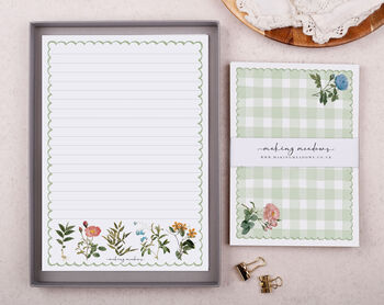 A5 Letter Writing Paper With Envelopes Gingham Florals, 2 of 6