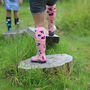 Squelch Transparent Wellies And Three Sock Set Leopard, thumbnail 1 of 7