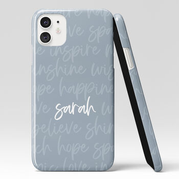 Personalised Motivation Script Name Phone Case, 6 of 6