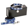 Anglesey Blue Checked Nautical Collar And Lead Set, thumbnail 2 of 10