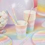 Eight Rainbow 'Happy Birthday' Paper Cups, thumbnail 1 of 3