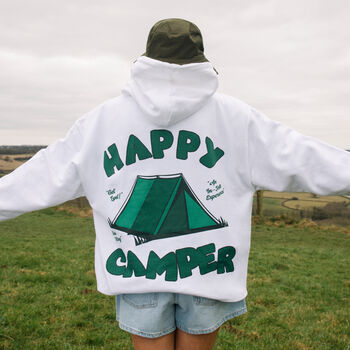 Happy Camper Women's Slogan Hoodie, 3 of 6