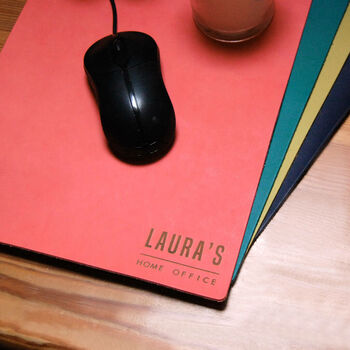Personalised Home Office Premium Leather Mouse Pad, 7 of 12