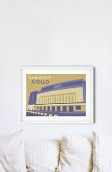 Hammersmith Apollo London Travel Poster Art Print, 2 of 6