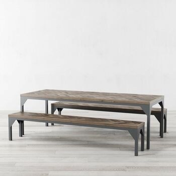 Waterloo H White Industrial Style Dining Table, 5 of 5