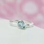 Teardrop Blue Topaz Silver Ring, thumbnail 5 of 7
