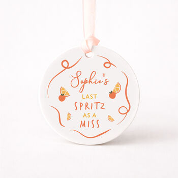 Personalised Last Spritz As A Miss Drinks Bottle Tag, 4 of 7