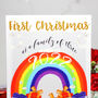 Rainbow First Christmas As A Family Card, thumbnail 5 of 8
