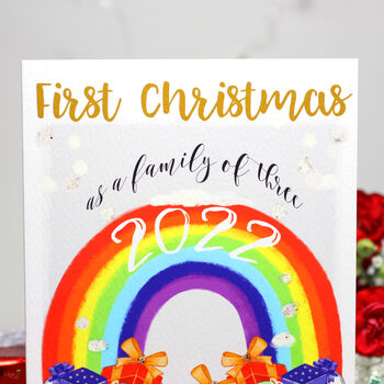 Rainbow First Christmas As A Family Card, 5 of 8