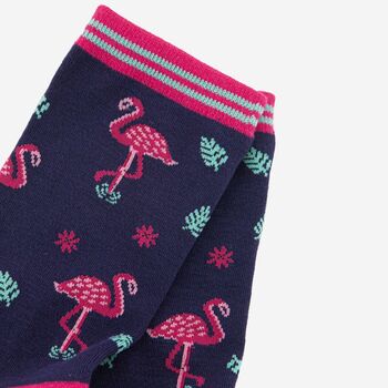 Women's Flamingo Print Bamboo Socks, 4 of 4