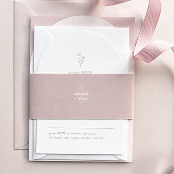 Anais Pink Floral Arch Wedding Invitations, 5 of 5