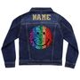 Personalised Kids Denim Jacket With Rainbow Emoji Smile, thumbnail 7 of 8