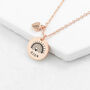 Personalised Rose Gold Plated Heart And Disc Necklace, thumbnail 2 of 11