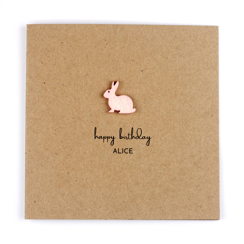 Personalised Birthday Pink Bunny Card, 1 of 2
