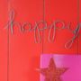 Blue Script Wall Hanging Be Happy Word, thumbnail 2 of 2