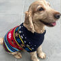 Christmas Navy Fairisle Dog Jumper, thumbnail 3 of 5