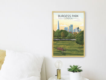 Burgess Park London Travel Poster Art Print, 3 of 8