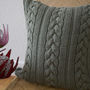 Strikk Hand Knit Knotted Cable Cushion Grey, thumbnail 3 of 3