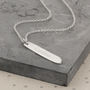 Engraved Bar Necklace, Sterling Silver, thumbnail 3 of 7