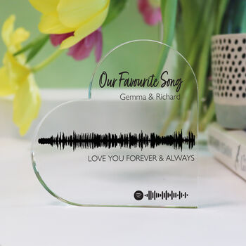 Personalised Soundwave Heart Decorative Stand, 2 of 6