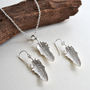 Sterling Silver Small Feather Drop Earrings, thumbnail 4 of 6