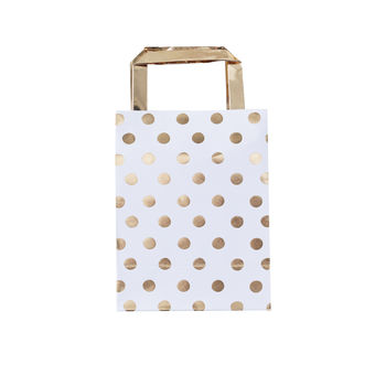 White And Gold Foiled Spotty Celebration Party Bags, 2 of 3