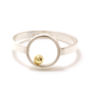 Silver With Gold Ball Flat Ring, thumbnail 3 of 6