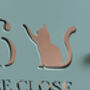 Personalised Cat With Paw Silhouette Design House Number Sign Acrylic, thumbnail 3 of 4