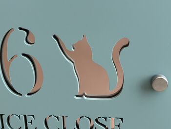 Personalised Cat With Paw Silhouette Design House Number Sign Acrylic, 3 of 4