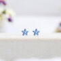 Mini Sterling Silver Forget Me Not Flower Stud Earrings, thumbnail 1 of 7