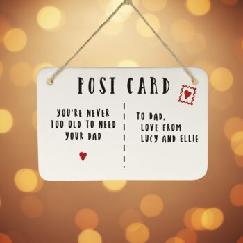 Never Too Old Personalised Porcelain Postcard, 2 of 3