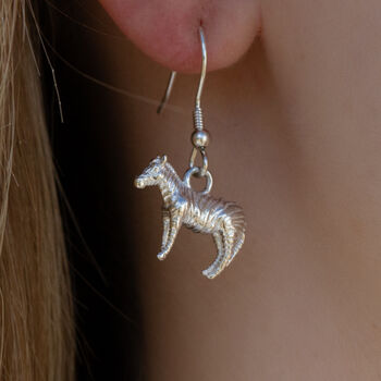 Sterling Silver Zebra Earrings, 2 of 6