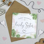 Palm Leaf 'Lovely Sister' Birthday Card, thumbnail 1 of 1