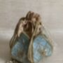 Light Blue Handcrafted Raw Silk Potli Bag/Wrist Bag, thumbnail 6 of 9