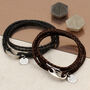 Personalised Leather Triple Wrap Bracelet, thumbnail 1 of 4