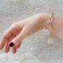 Rosy Glass Bead Gold Plated Chain Bracelet, thumbnail 5 of 7