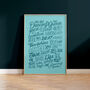 Dancing Queen Lyrics Print, Abba Poster, 16 Colour Options, thumbnail 2 of 11