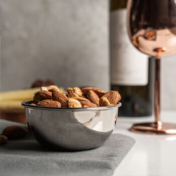 Solid Copper Snack Bowl, Silver Colored Copper, 4 of 6