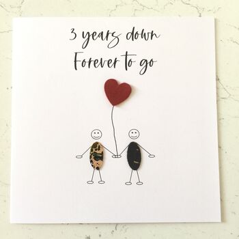 3rd Wedding Anniversary Card Leather, 2 of 5