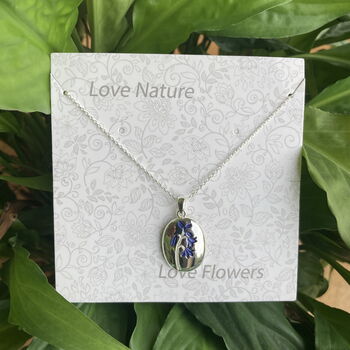 Bluebell Flower Polished Pendant Necklace, 3 of 4