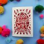 Papercut Wife Christmas Card, thumbnail 3 of 7