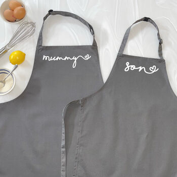 Mummy And Son Heart Apron Set, 2 of 6