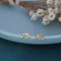 Sterling Silver Cz Crystal Rainbow Stud Earrings, thumbnail 3 of 12