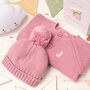 First Birthday Personalised Cardigan And Bobble Hat Set, thumbnail 3 of 12