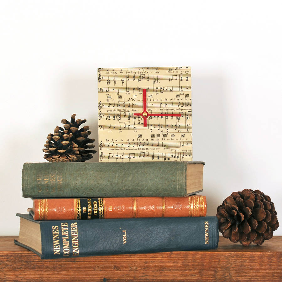 Personalised Wooden Music Wall Clock By Bombus