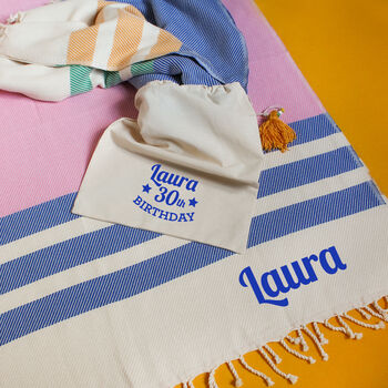 Personalised Cotton Throw, Shawl, Christmas Gift For Families, 4 of 10