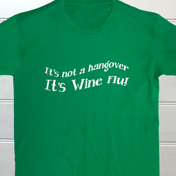 Personalised Adults Wine Flu Hangover T Shirt, 3 of 8